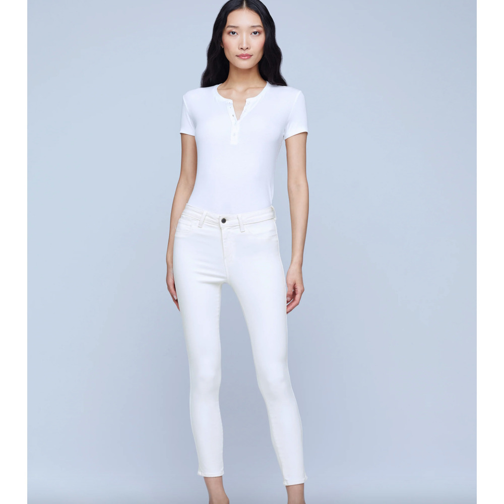 L'Agence NWOT Vintage White High Rise Margot Skinny Denim Jeans Womens Size 30